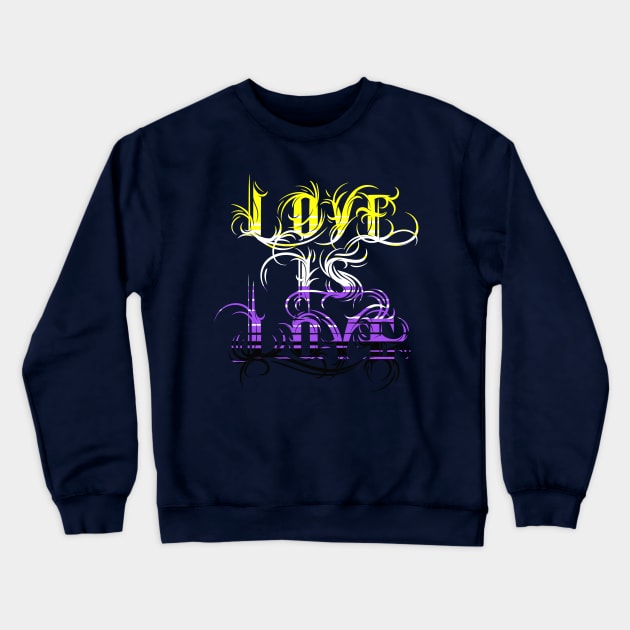 Love is Love - Nonbinary Pride Crewneck Sweatshirt by Manfish Inc.